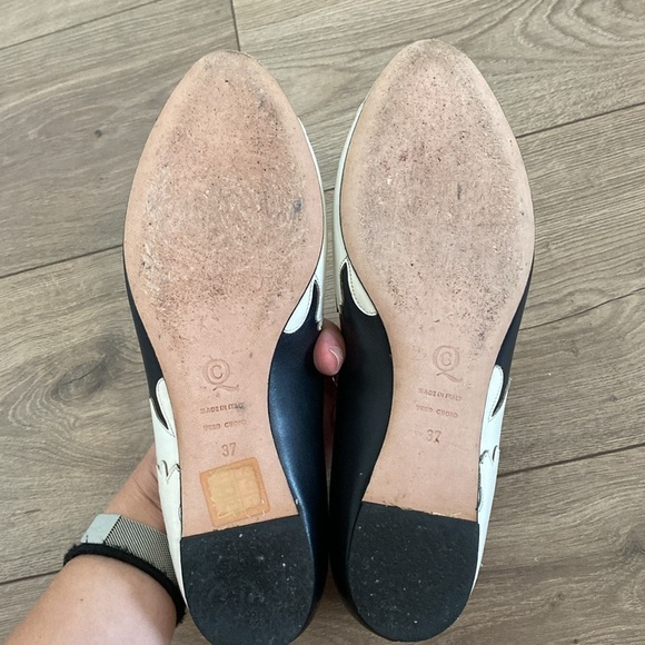 Alexander McQueen Women's Leather Loafers Black and White Floral Print size 37 - Picture 10 of 10